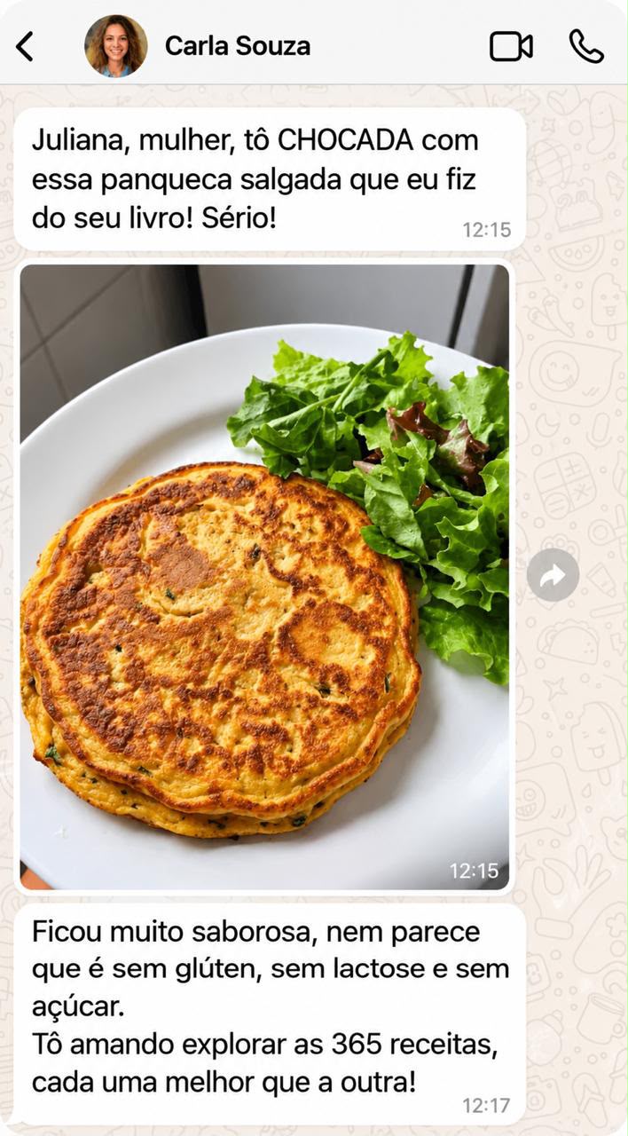 Depoimento de cliente sobre o livro 365 Receitas