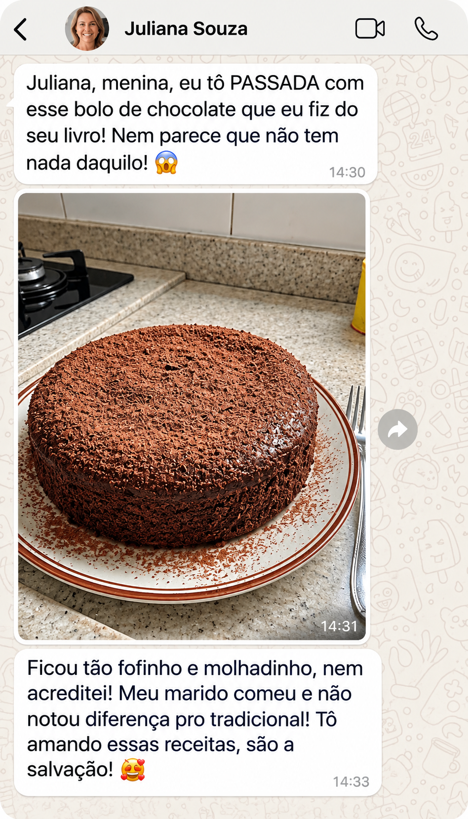 Depoimento de cliente sobre o livro 365 Receitas